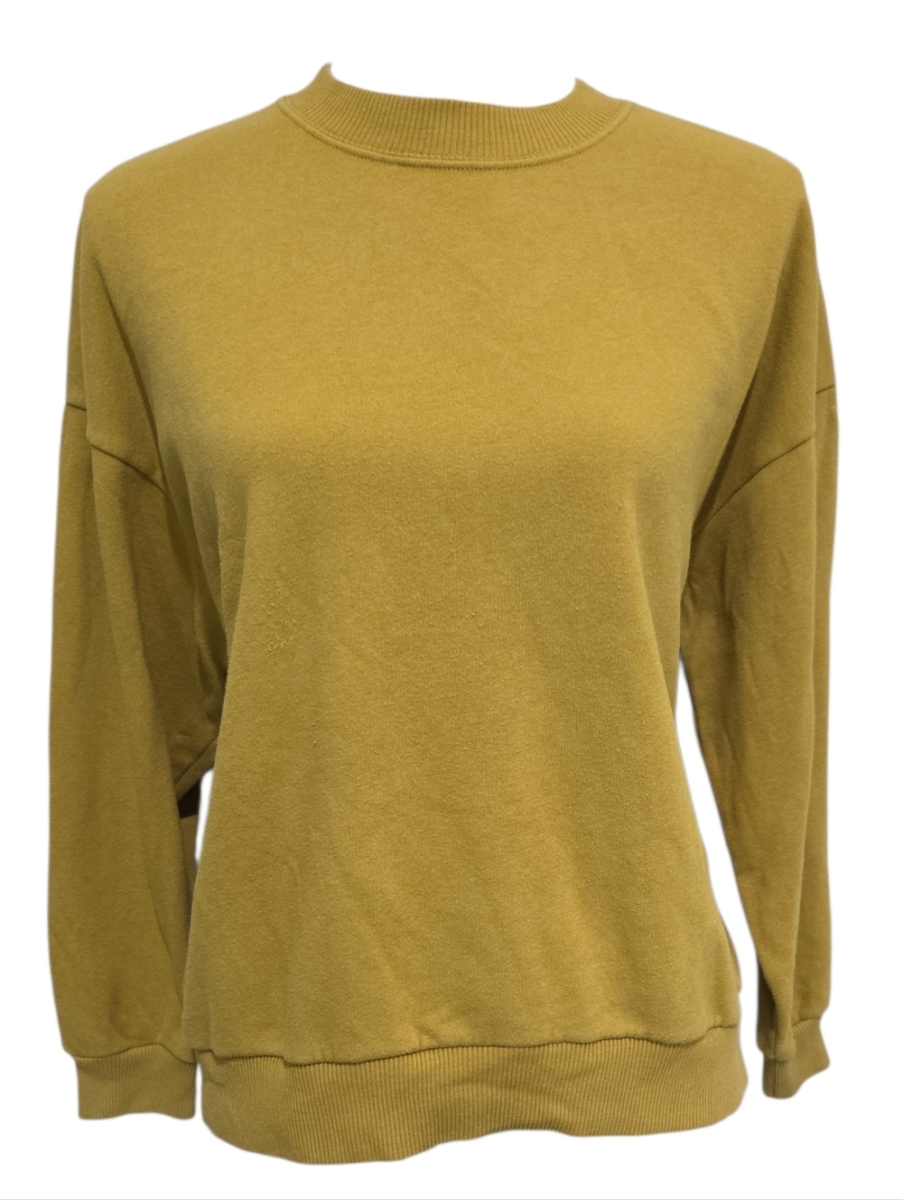 American Eagle Mustard Olive Super Soft Crewneck Sweater Top Size Small